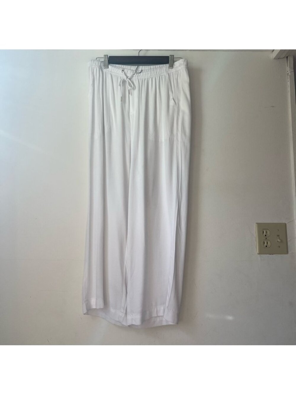 White Flowy Capri Pants